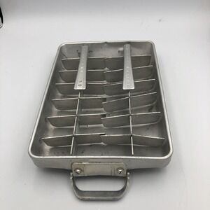 Vintage Double Fridgidaire Ice Cube Tray Quickube Aluminum Metal Quick Release